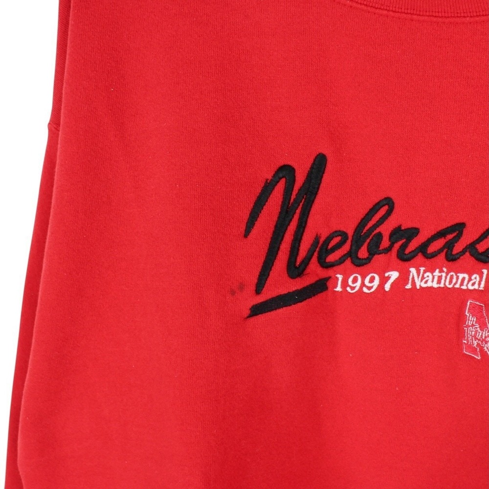 Vintage Nebraska Cornhuskers 1997 National Champions Embroidered Sweatshirt Lg - Picture 4 of 6
